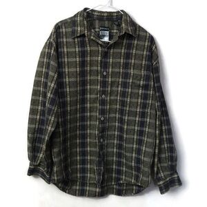 Vintage JHane Barnes Storm  Abstract Striped Long Sleeve Button Up Shirt Sz M